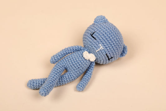 Blue Crochet Baby Doll - Bear (All Ages)